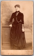 Antique CDV Circa 1870s Gorgeous Lady Fancy Dress Unmarked