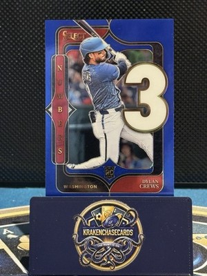 Dylan Crews - 2025 Panini Select Baseball Blue Prizms Numbers RC /49 Washington
