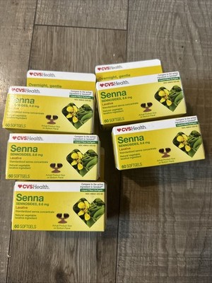 CVS Health Senna Plus Softgels Laxative/Stool Softener Lot Of 5 Boxes 300 Total