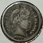 1897 10c Barber Dime ** O38952