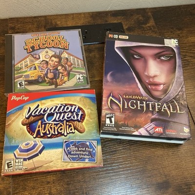 PC Game Lot Guild Wars Nightfall Vacation Quest Australia School Tycoon