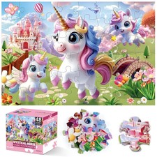 Jumbo Floor Puzzle for Kids,48 Piece Unicorn Large Jigsaw Puzzles,Puzzle for ...
