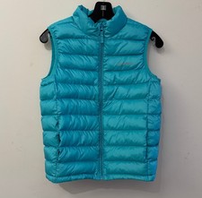 Eddie Bauer Down Puffer Vest Kids L 14/16 Teal Blue Full Zip