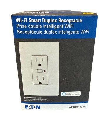 Eaton WFTRCR15-W Receptacle Smart Duplex Outlet White 15A 125V WIFI