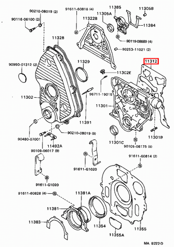 Genuine Hilux LN171 LN170 LN167 LN166 3L 5L 2L Timing Gear Cover Case Gasket - Picture 13 of 20