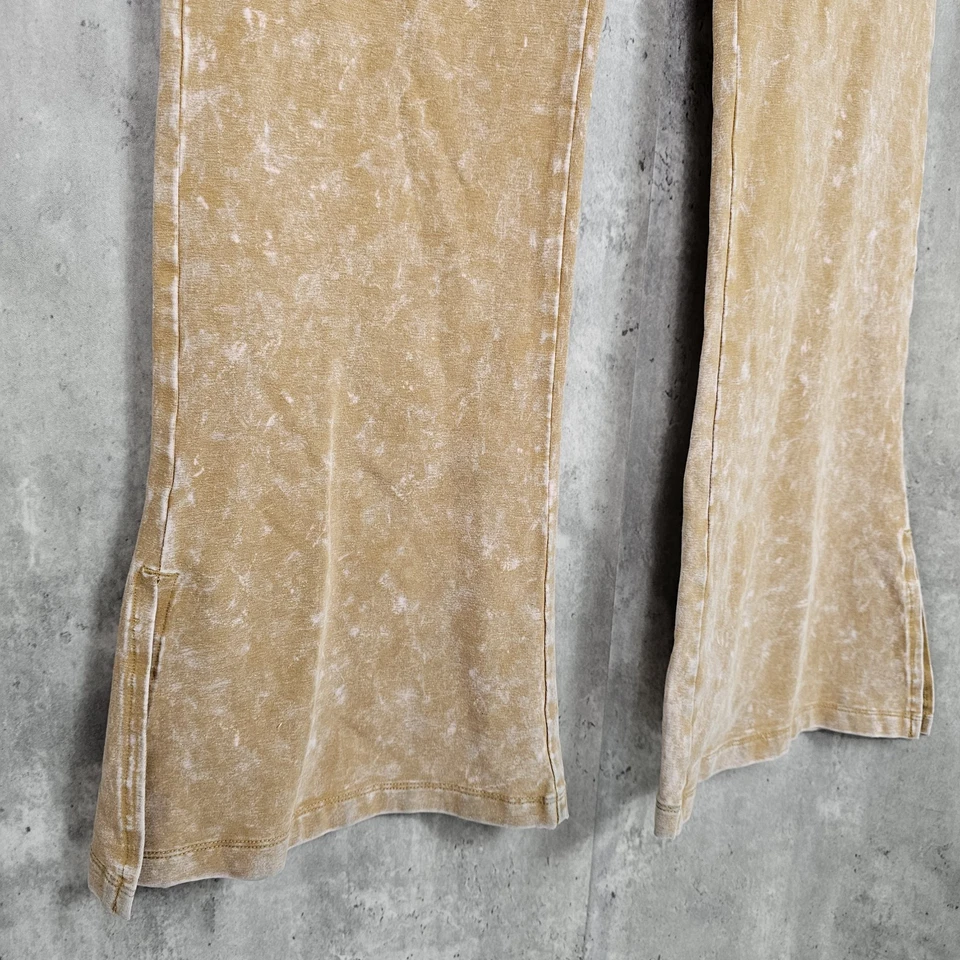 VS PINK Womens XL Beige Space Tie Dye Foldover Waistband Flare Leggings Workout - Image 4 of 4