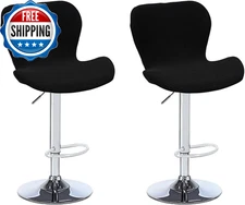Counter Height Bar Chairs Cover Set of 2 Jacquard Swivel Bar Stools