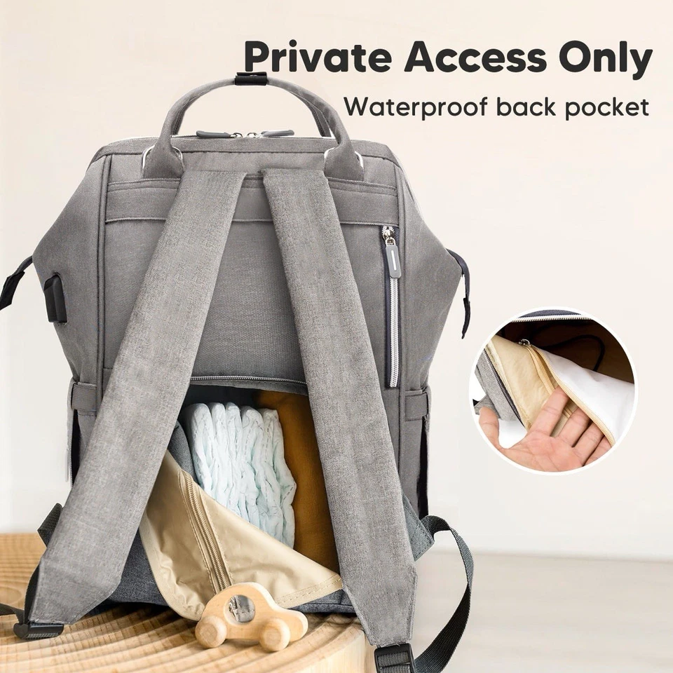NEW -Baby Diaper Bag Backpack Travel Mom Mummy Maternity Changing Pad Waterproof - Image 3 of 4