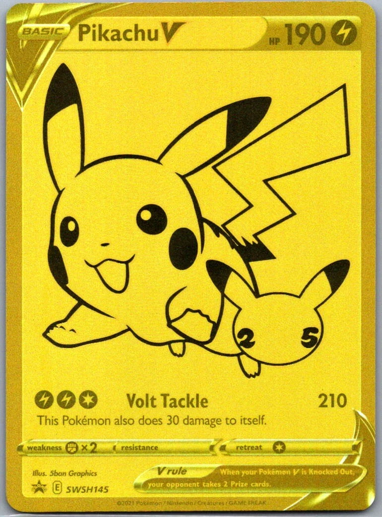 【高騰中】ピカチュウ ゴールデン25h[SWSH145]【英語版】　プロモ Pikachu V SWSH145 SWSH: Sword & Shield Promo Cards for sale | eBay
