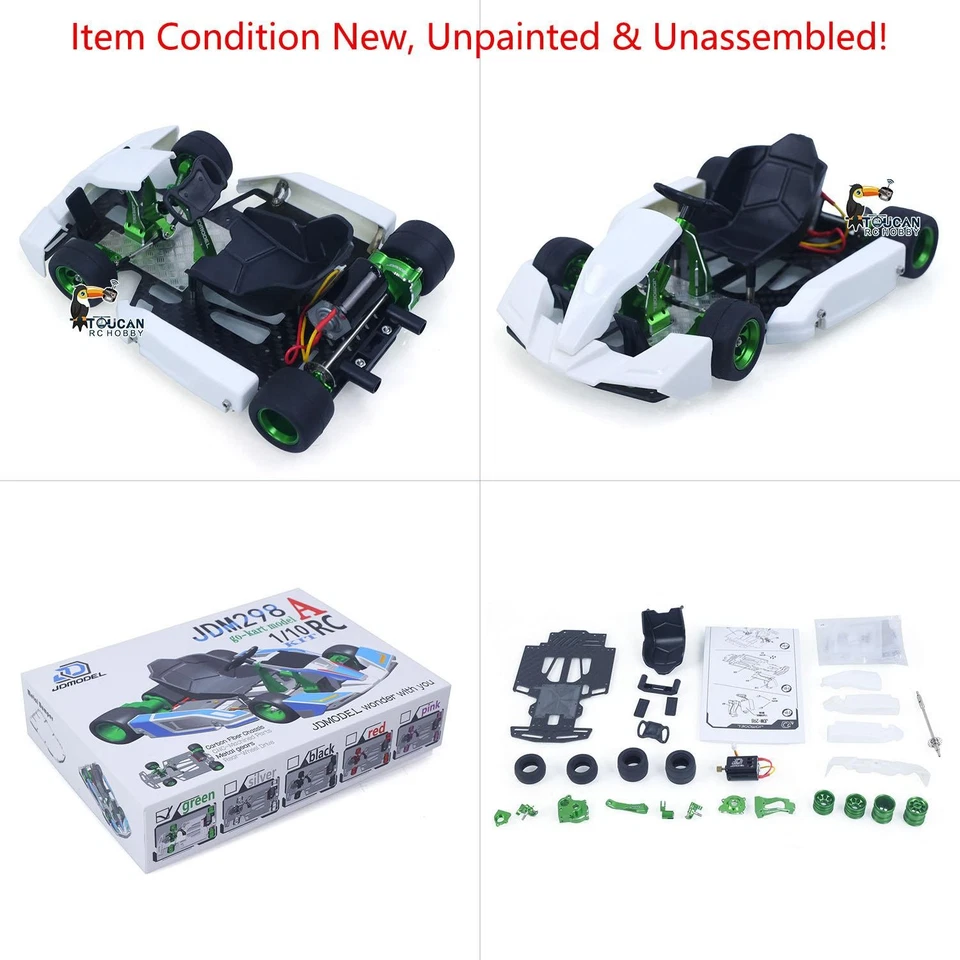 JDM 298A 1/10 Plastic RC Racing Car 4WD RC Go Kart Metal Wheelhub Unassembled - Image 2 of 4