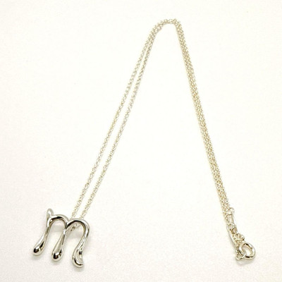 Tiffany & Co. Initial M Mini Necklace Letter Alphabet Silver 925