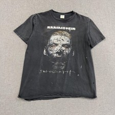 Vintage Rammstein T-Shirt Mens XL Black Face Germany Metal Band Tee Sehnsucht
