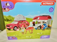 NEW Schleich (42535) HORSE ADVENTURES w/CAR & TRAILER - 2 figures, Mare, Accs