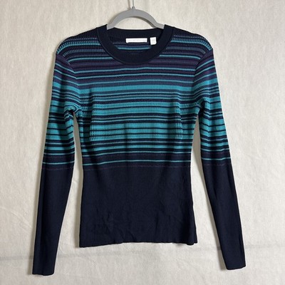 Boss Hugo Boss Women's Size Medium Stripped Long Sleeve y2K Slim Sweater