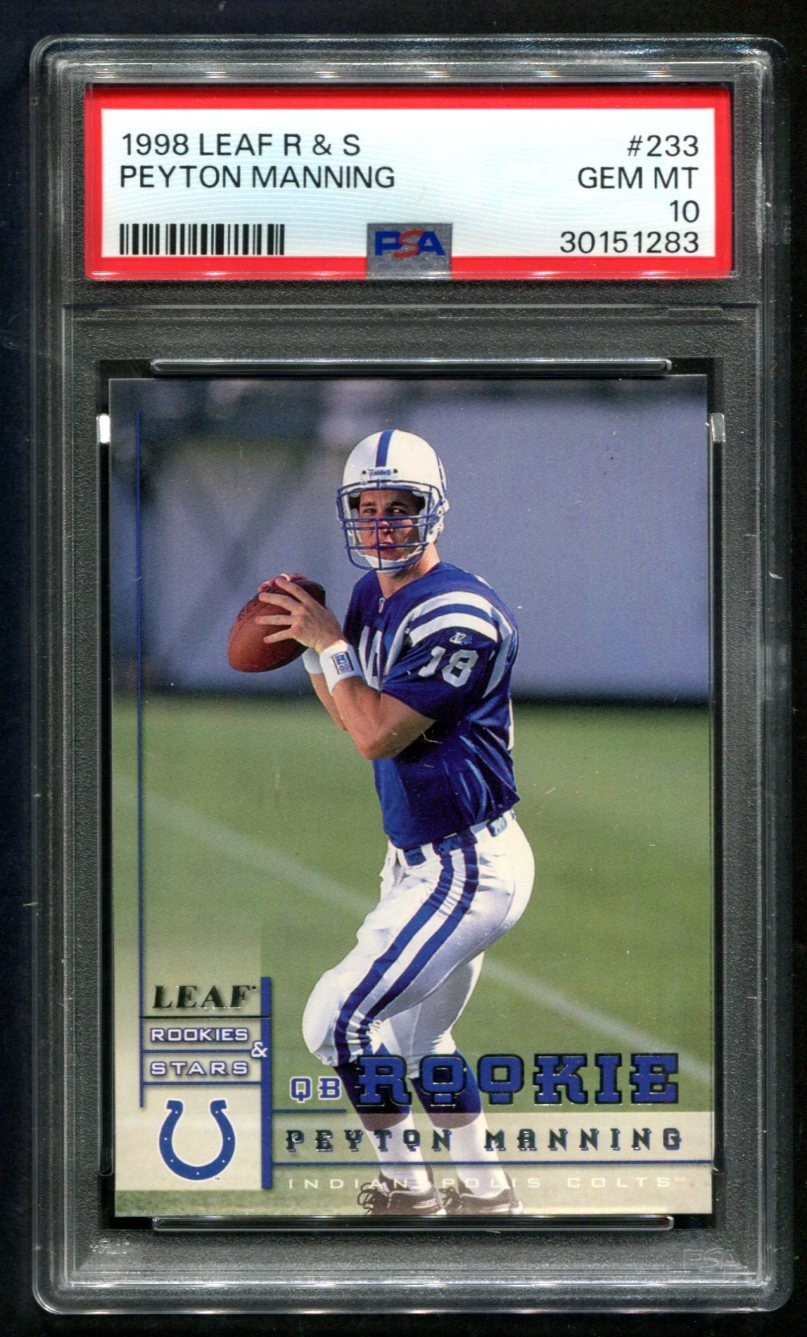 1998 Leaf Rookies & Stars Peyton Manning RC #233 PSA 10 GEM MINT 💎