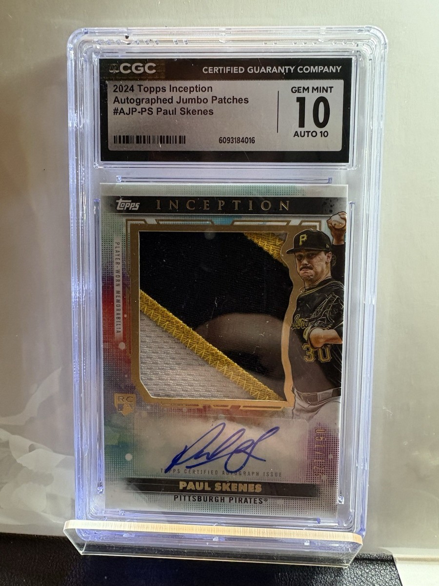 ??2024 Topps Inception Paul Skenes RC Auto Jumbo Patch /49 CGC 