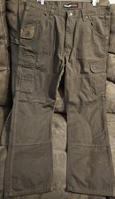 Wrangler Riggs Double Knee Pants Carpenter Mens Workwear Jeans 38x32 Brown