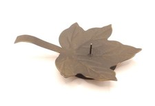 Alter Kerzenständer Metall Blatt Optik 15 cm x 10 cm Omas-Nachlass gebraucht