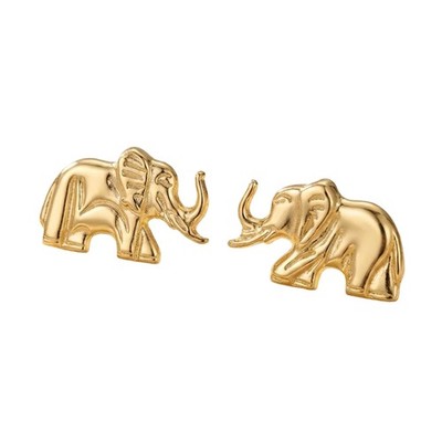 14K massiv Gelbgold Elefant Ohrstecker gestempelt Glück Tier Schmuck Geschenk
