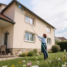 Extendable Window Washer & Squeegee Kit 2-In-1 High Windows Glass Cleaning Tool