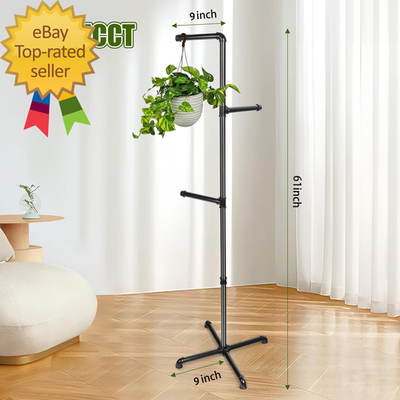 Hanging Plant Stand, Plant Hanger Indoor, Corner Hanging Plant Stand, Black Metal Holder For Bedroom, Living Room, Garden, Balcony Arlmont & Co.