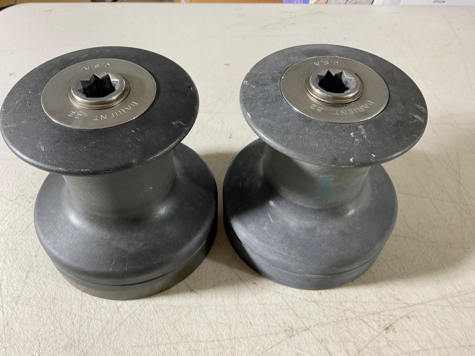 Pair Barient 22 2 speed winches. Pawls good. Needle bearings good.