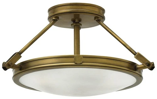 Hinkley Collier 16 1/2" Semi-Flush Mount Heritage Brass Ceiling Light - Picture 2 of 6