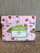 Sesame Street TWIN Sheet Set 3pc Cotton character sheets Valentines Day Love NEW