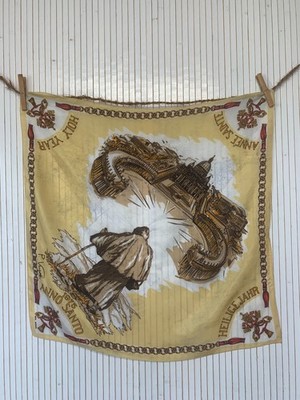 Vintage quadratischer Seidentuch Gedenken Heiliges Jahr 1975 Geschenk Frau FO936
