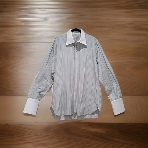 Turnbull Asser Dress Shirt Mens L 17 43cm Multi Stripe French Cuff England