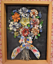 NEW Handcrafted Pinecone Boquet Wall art with Handmade Wooden Shadowbox!