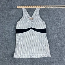 Active Tank Top Womens Size XS White Black Polka Dot Stretch Workout Athletic