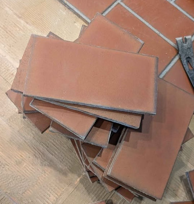 Reclaimed Vintage Terracotta Quarry Tile 4x8 Red Brown Subway Brick Floor Pavers