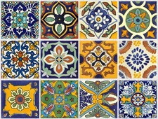 Tile Stickers Mexican Spanish24pc 4-1/4in Peel and Stick for Kitchen and Bath...
