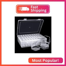 HXSEMAYIG 31PC Bead Organizer Box, Small Plastic Cases, Mini Clear Storage Conta