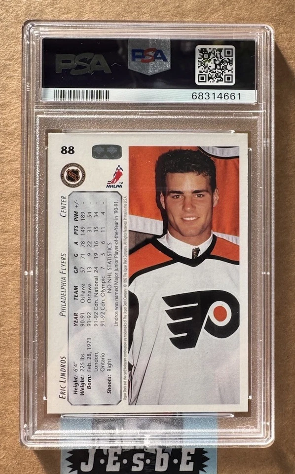 1992 Upper Deck ERIC LINDROS #88 Philadelphia Flyers PSA 9 MINT - Image 2 of 2