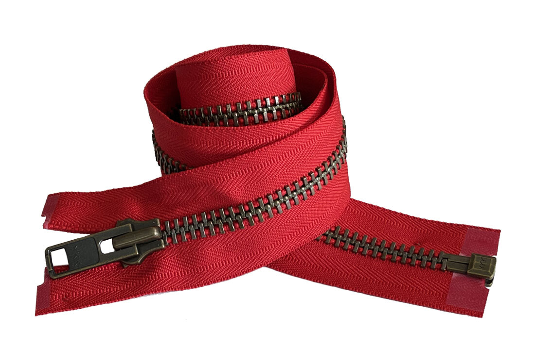 YKK #10 Antique Brass Metal Separating Zippers Extra Heavy