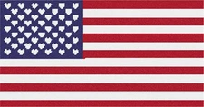 American Flag Hearts Needlepoint Kit or Canvas (Valentine)