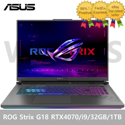 ASUS ROG Strix G18 G814JI-N6030 18" i9-13980HX RTX4070 32GB/1TB Gaming Laptop - Afbeelding 1 van 12