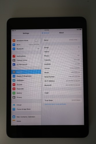 Apple iPad Mini A1432 1st Gen Black 7.9 inch Touch Screen IPS LCD Wi-Fi Tablet - Picture 2 of 12