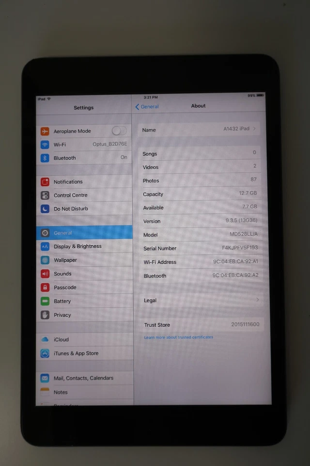 Apple iPad Mini A1432 1st Gen Black 7.9 inch Touch Screen IPS LCD Wi-Fi Tablet - Image 2 of 4
