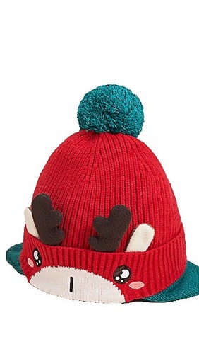 VANS Kids Off The Wall Pom Red Blue Beanie Unisex Knit Hat