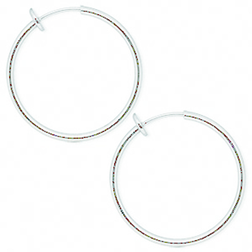 1 Pair of Clip On Hoop Earrings With Pierced Look Spring Closure 1 Inch ...