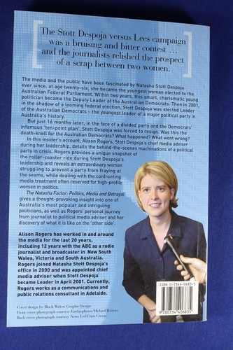 THE NATASHA FACTOR Alison Rogers NATASHA STOTT DESPOJA Politics Media & Betrayal - Picture 2 of 12