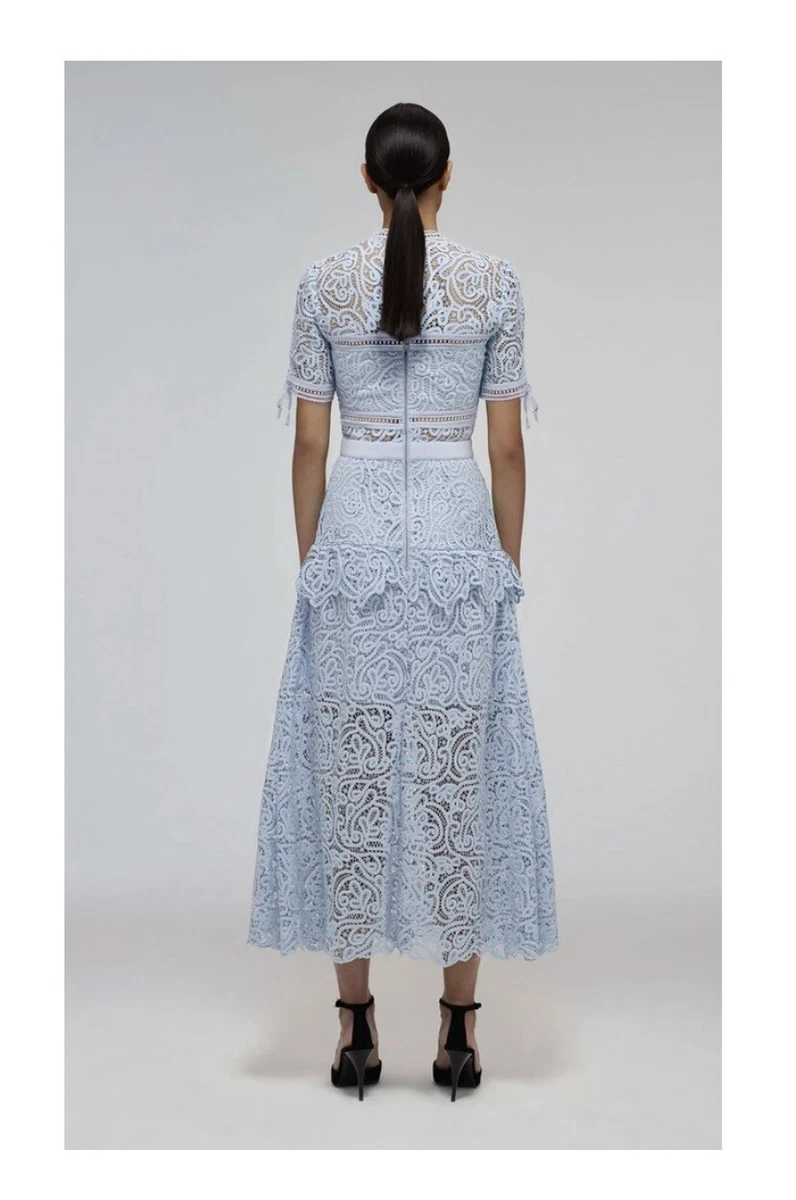 Self portrait abstract cheap lace midi dress