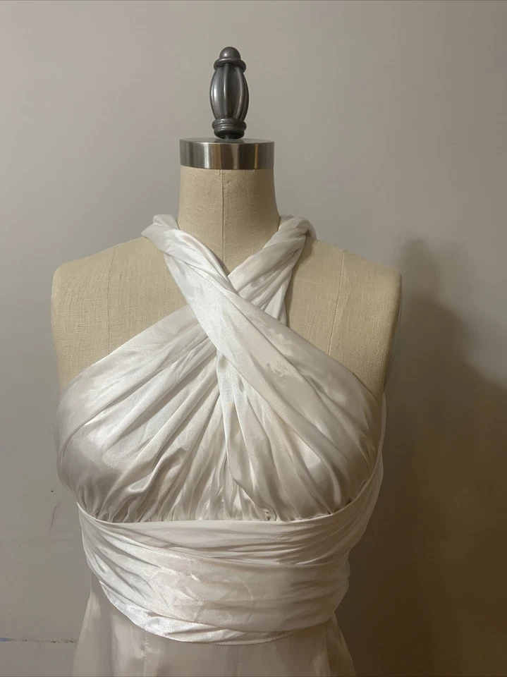 Vestido de novia Moonlight vestido convertible blanco sedoso vestido talla 10 nuevo 80% de descuento Foto 2 de 4