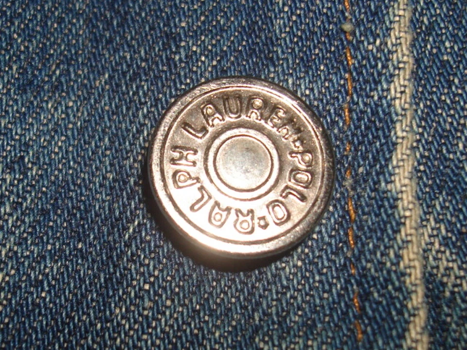 VTG POLO DUNGEREE RALPH LAUREN DENIM W/RED WOOL PLAID LINING FIELD JACKET SZ. M - Image 2 of 4