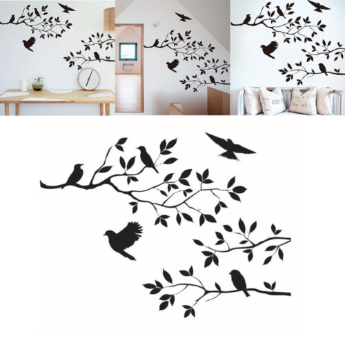  Autocollant mural Tree Branch Birds vinyle art amovible tatouages ​​muraux pour - Photo 1 sur 11