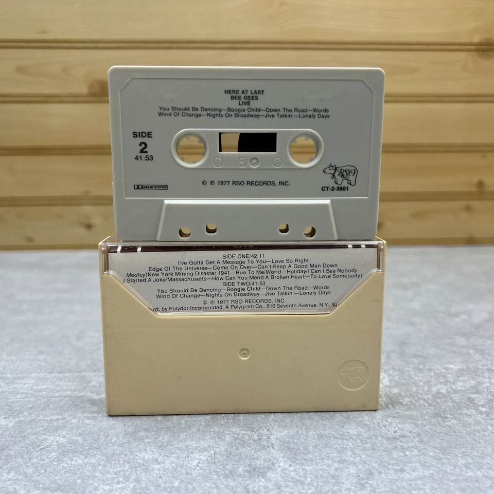 Here At Last BEE GEES Live (CASSETTE TAPE, 1977, RSO Records) - Image 2 of 4
