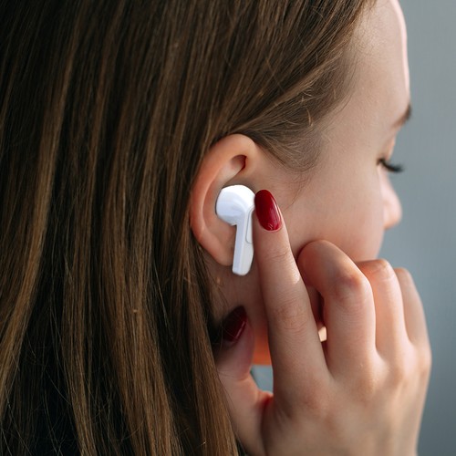 Laser TWS Earbuds LED Display - True Wireless, White - Picture 3 of 9